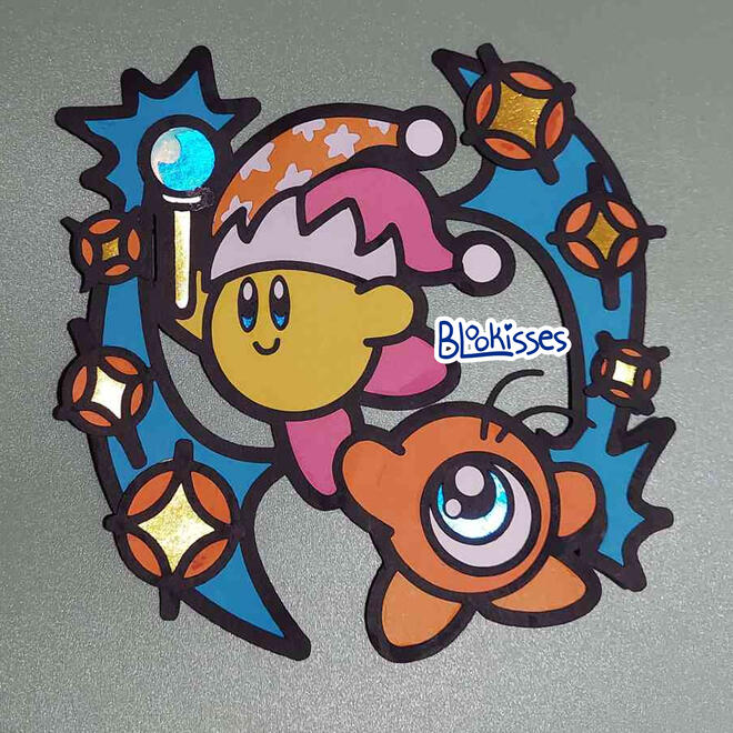 Kirby and Waddle Doo ● paper doll ● 8" × 8.5" ● content source: Kirby (video game) ● 2022