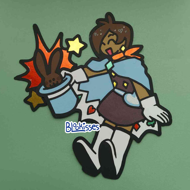 Trucy's Hat Trick ● paper doll ● 9" × 9" ● content source: Ace Attorney (video game) ● 2022