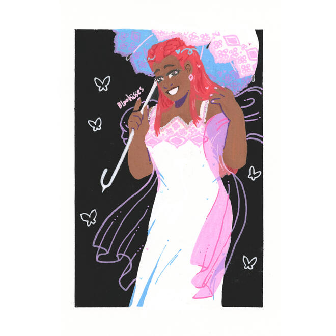 Darling ● paint illustration ● 7" × 10" ● content source: Ace Attorney (Video Game) ● 2022