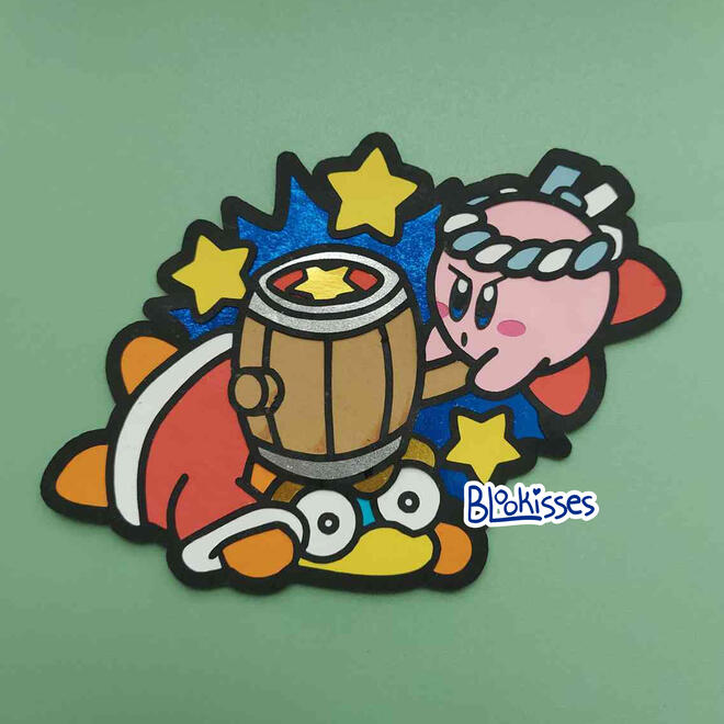 Kirby and Dedede ● paper doll ● 8.5" × 7" ● content source: Kirby (video game) ● 2022