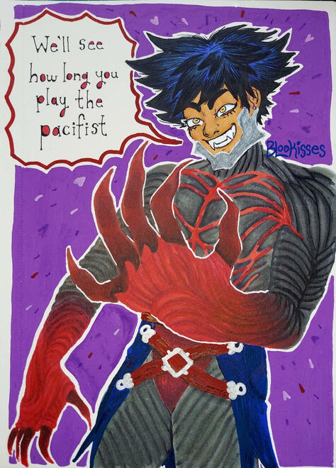 Vanitas ● paint illustration ● 7" × 10" ● content source: Kingdom Hearts (video game) ● 2022