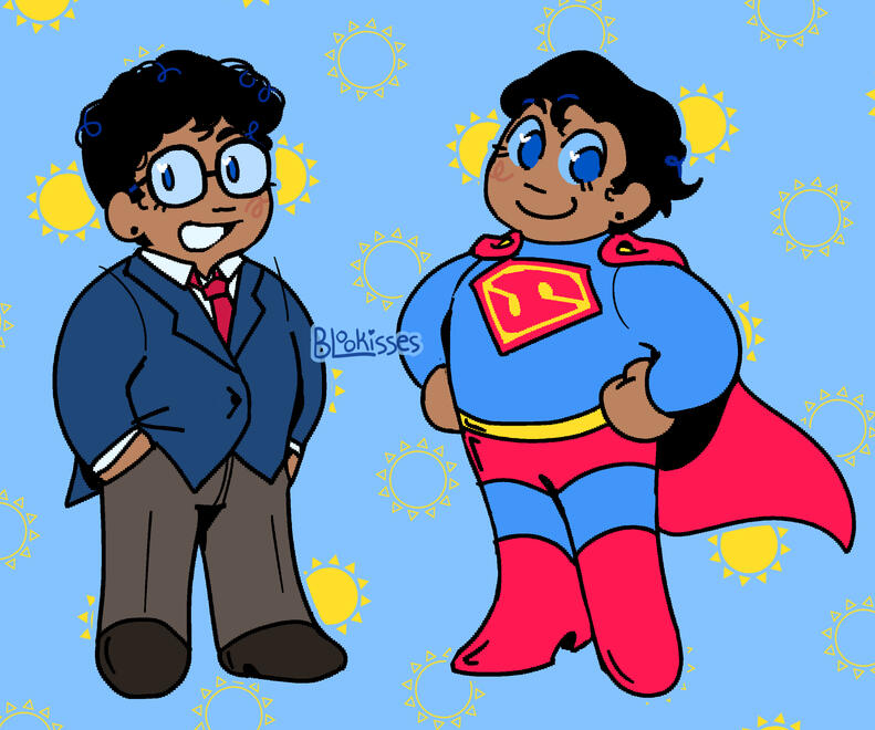 Clark and Superman ● fanart illustration ● content source: DC Comics ● 2024