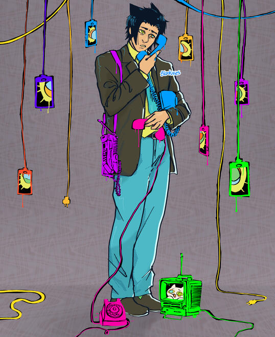 On Hold ● illustration ● content source: @13mo on tumblr (original character) ● 2022